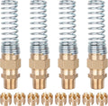 3/8” Hose x 1/2” Male Connector with Spring Guard, 4 Pack Brass DOT Air Brake Hose End Fitting with 8 Pack 3/8”Sleeve Tube