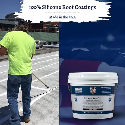 Countryman Coatings - 100% Silicone Roof Coating - Restore Your Roof in a Day - Seal Leaks, Cracks, Seams, Penetrations - Adheres to All Surfaces (1 Gallon, Black)