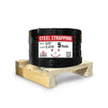 8NET Steel Strapping Band, 2,470' Length x 5/8'' Width x 0.020'' Thickness (1,460 lbs Break Strength), Cut Resistant Pallet Banding, Heavy Duty Metal Strap (5 Rolls)