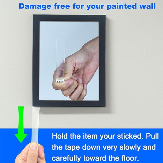 ADY Removable Double Sided Tape Heavy Duty 1in x 20ft,Clear Nano Adhesive Mounting Tape for Walls,Damage Free Picture Hanging Adhesive Strips for Rent Room, Poster Stick Transparent Tape
