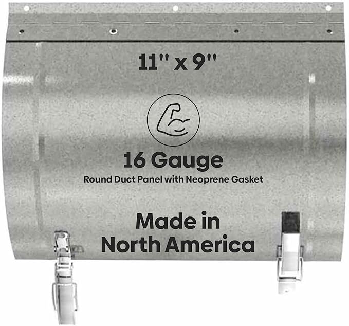 Best 11″ x 9″ Round Duct Access Panel with Neoprene Gasket, 16-Gauge Steel HVAC Duct Access Door, Plated Steel Pull and Catch, Mill/Aluminum Finish, Economical Access to Round Ducts, BA-RD-5090