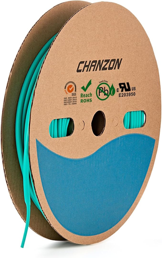 Chanzon 3:1 Ratio - 80ft Roll - Heat Shrink Tubing 1/4" (6.4mm) - Marine Grade Waterproof Adhesive Lined - (25M Total Length) Green Polyolefin Sleeving Wrap Shrinking 3 to 1 Ratio 1pcs