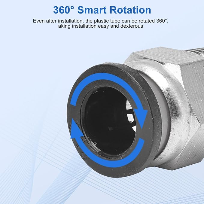 10 Pcs Push-to-Connect Fittings 5/16 Inch Tube OD x 1/4 Inch NPT Thread Pneumatic Male Straight Quick Connect Air line fittings