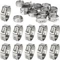 55Pcs 12.8-15.3mm 304 Stainless Steel Single Ear Hose Clamps Ear Stepless Hose Clamp Pinch Clamps Perfect for Automotive, Home Appliance Line and Plumbing