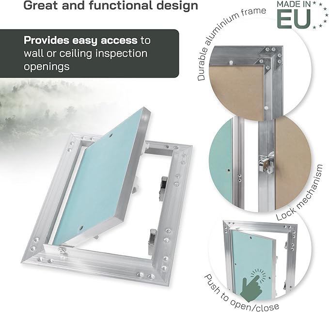 Vent Systems 6" x 8" Inch Access Panel - Drywall, Wall, Electrical, Plumbing Cover Plate - Ceiling, Wall Mount Drywall Access Panel - Metal Crawl Space Door for Home, Garage, Basement, Attic