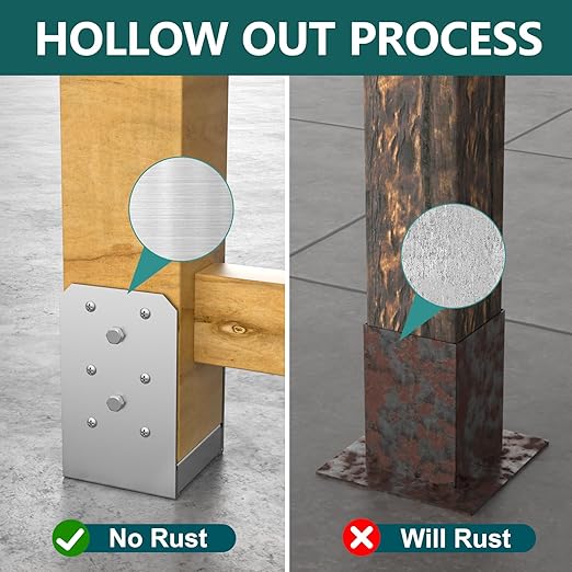 SPACEEUP 4x4 Post Base 2 Pcs, Internal 3.5" x 3.5" Post Anchor Adjustable Post Base Stainless Steel Concrete Post Anchor for Pavilion Deck Railing Support Decorative Anchor Plate