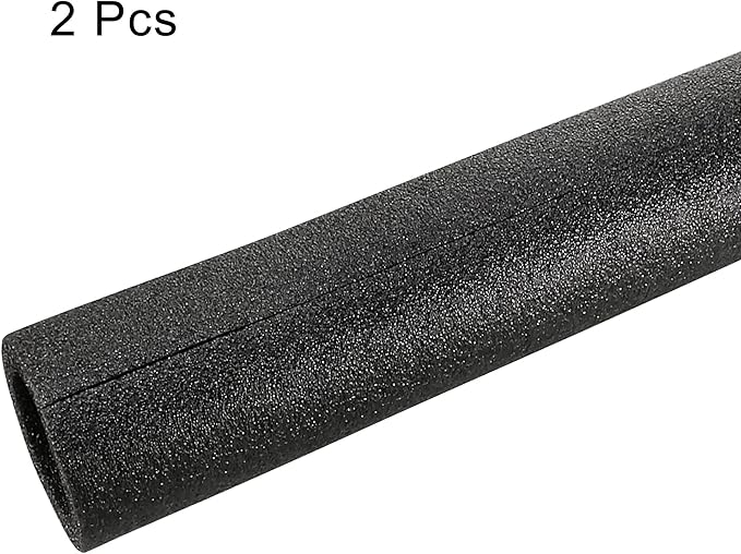 MECCANIXITY Foam Tube Sponge Protective Sleeve Heat Preservation Black Sleeve Polyethylene Pipe 60mm(2.36 Inch) ID for Pipe Insulation, Pack of 2