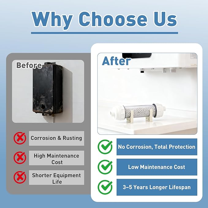 Condensate Neutralizer Kit, Compatible with Rinnai High-Efficiency Boilers & Tankless Heaters, Acidic Condensate Neutralizer with Transparent Inspection Window, Prevents Pipe Corrosion