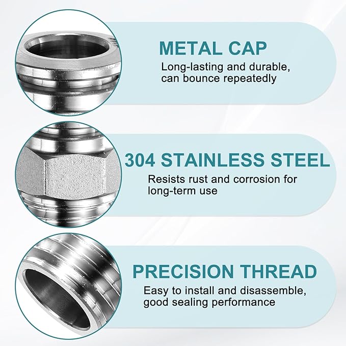 HARFINGTON Push to Connect Fittings 5/16" Tube OD x 1/4" NPT Thread Male Straight Union Fittings 304 Stainless Steel Quick Connect Pneumatic Accessories for Trailers Air Brake System