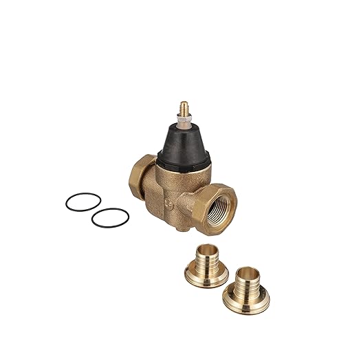 Watts LFN45B Series 1" Lead-Free Cast Copper Silicon Alloy Water Pressure Reducing Valve, Crimp Double Union End Connections, Elastomer Disc, Adjustable Pressure 25 to 75 psi, Maximum 400 psi