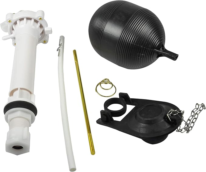 Danco Complete Toilet Repair Kit, Fill Valve, Flapper, Rod, Float Replacement (80816), White
