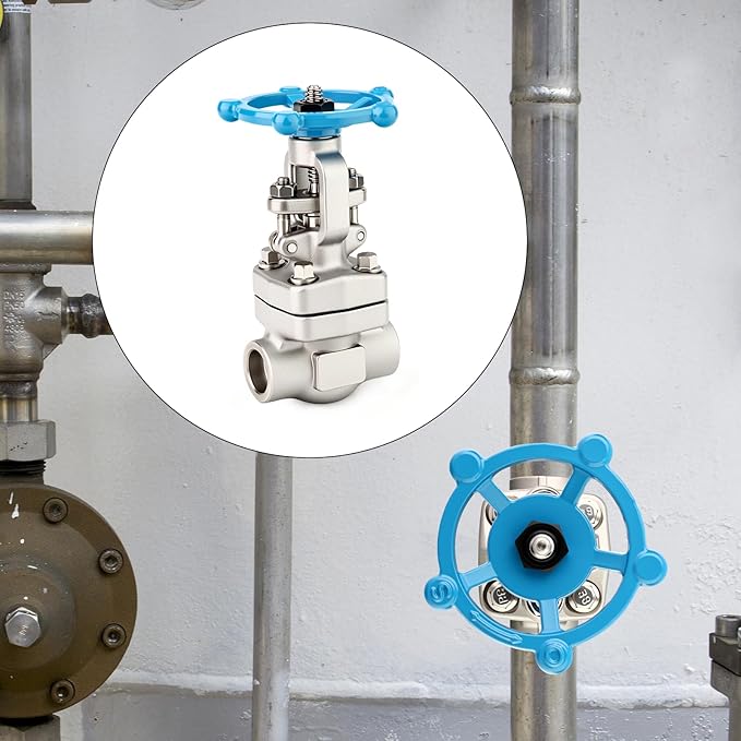 TAISHER 1PCS Forging of 304 Stainless Steel Weld Gate Valve, 1" OD Rotary Sluice Valve With Wheel Handle, For Water, Oil, Gas