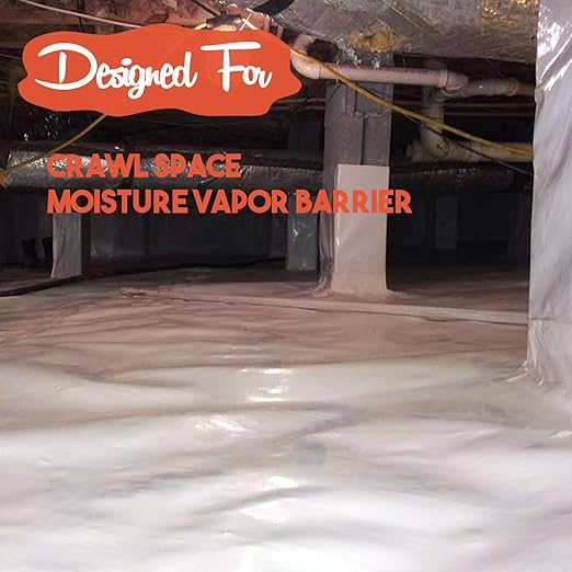 White Vapor Barrier Tape, 3 Inch x 180 Feet Moisture Barrier Seal Tape for Crawlspaces, Insulation Repairs, Underlayment Seams