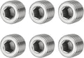 Pipe Plug Stainless Steel Internal Hex Thread Socket Pipe Plug Fitting - Fitting for (Sealing Port - Air Tanks - Water Outlets) 1/2 Inch NPT Male & 6 Pack