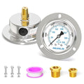 MEANLIN MEASURE 0~5000Psi Liquid Filled Pressure Gauge Front Flange Panel Mount, 1/4" NPT 2.5" FACE DIAL Stainless Steel Case with Phillips Screw, Nut and Brass Hex Bushing, +/-3-2-3%