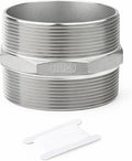 TAISHER 1PCS Cast 304 Stainless Steel Hex Nipple, Pipe Fitting 4" NPT Male x 4" NPT Male
