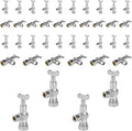 40-Pack Foskan 1/4 Turn Loose Key Angle Stop Valve,Compression Shut Off Valve 1/2" NOM (5/8" OD) x 3/8" OD,Chrome Plated Brass