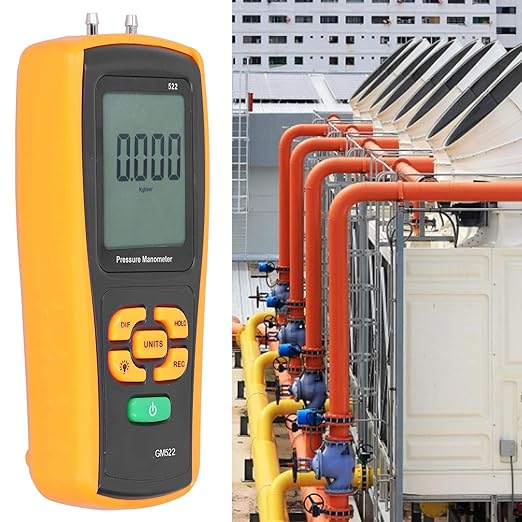 Digital Differential Pressure Manometer Air Pressure Meter with USB Interface for HVAC Fans Blowers Filter Resistance Measurement