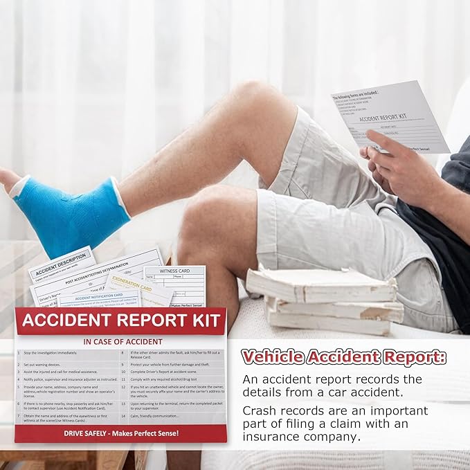 10 Pack Vehicle Accident Report Kit in Envelope 6 * 9.45 inch Driver's Vehicle Inspection Report Vehicle Compliance Accident kit for Helps Drivers Collect Organize Report Vehicle Accident Information