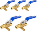 5-Pack Foskan 1/2" Brass PEX Expansion Drop Ear Ball Valve with Blue Handle, Full Port Shut-off Valve for Hot and Cold Water Distribution
