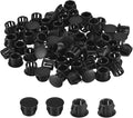 uxcell 3/8" Plastic Hole Plugs, 110Pcs Flush Type Panel Round Snap in Fastener Knockout Locking Plugs for Furniture Insert End Caps Panels, Black