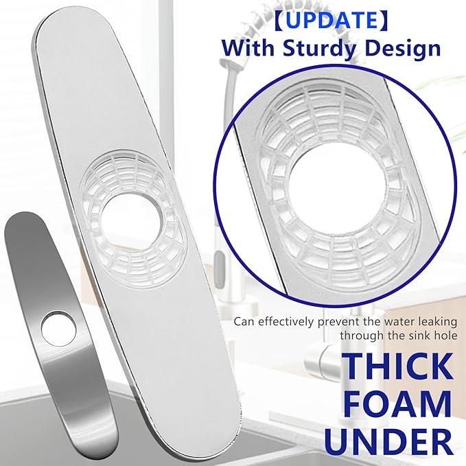 Faucet Hole Cover Deck Plate - 10 inch Stainless Steel Escutcheon Plate, Round Deck Plate Cover 1 or 3 Hole for Kitchen Bathroom Sink Faucet Hole Covers (10" Brushed Nickel)