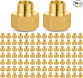100 PACK GUOFIS Brass Pipe Fittings - 1/2" Male NPT x 3/4" Female NPT Reducing Adapter to Alter Pipe Diameters(NPT037-100Pack)