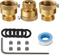 3 Pack SUNROAD Lead-Free Brass 3/4" Inch MHT Hose Bibb Connector Backflow Preventer Vacuum Breaker,Check Valve For Garden Spigot RV Hose Connection,Anti-Siphon Fitting with extra set screws