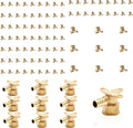 (100-Pack) PEX Fittings, Pex 1/2" x 1/2" Female Threaded NPT Drop Ear Elbow Adapter, Brass Crimp Fittings, for PEX Tubing Pipe Plumbing, ASTM F1807(PEX1807159-100Pack)