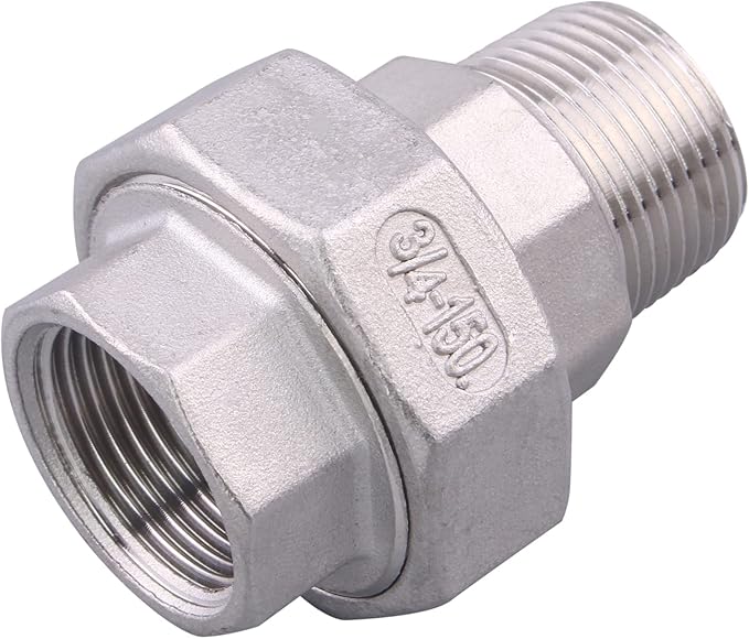 Cast Pipe Fittings Union - 3/4" NPT Female x 3/4" NPT Male Stainless Steel 304 Fitting,Class 150