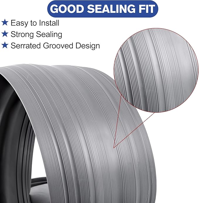 ToLanbbt 20Ft/6.1M Universal Garage Threshold Seal Strip with 300ml Black Adhesives, Garage Door Bottom Weatherproof Strip Rubber DIY Weather Stripping Replacement (Grey)