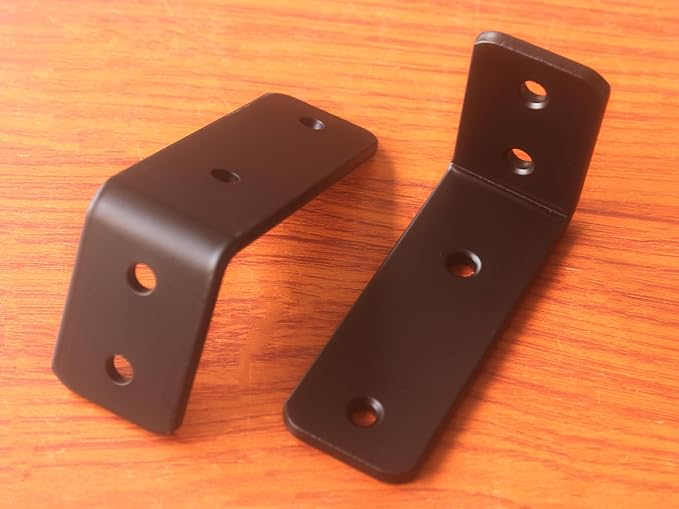 6 Pack - L 4" x H 2" x W1.5, 5mm Thick Black L Shelf Bracket, Iron Shelf Brackets, Metal Shelf Brackets, Floating Shelf, Shelf Supports with Screws