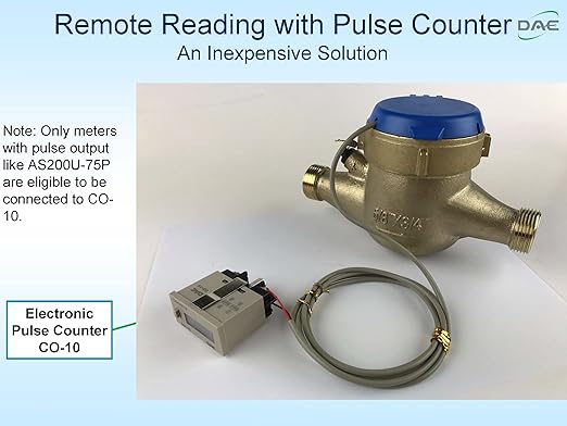 DAE AS320U-150P 1-1/2" Water Meter with Pulse Output, Measuring in Gallon + Coupling