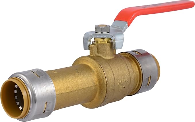 SharkBite Max 1 x 1 Inch Push-to-Connect Slip Ball Valve, Brass Plumbing Fitting, Copper, CPVC, UR24737