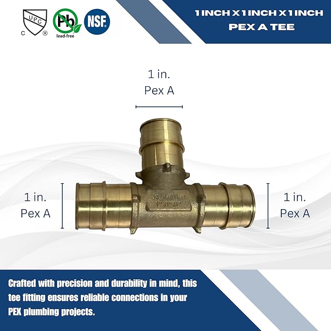 XFITTING Pex A 1 Inch x 1 Inch x 1 Inch Pex A Tee, 29-1-3=2XX, 2 Pieces