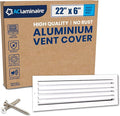 22x6 Inch (Duct Opening) Aluminum 1-Way Air Flow Vent – HVAC Vent Cover for Wall or Ceiling – Quiet HVAC Wall Register with Multi-Shutter Damper – Adjustable Curved Blade - Plastic Seal for Tight Fit