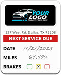 Oil Change Stickers with Your Logo and Text - Personalized Oil Change Service Labels for Your Windshield (15-5000 Stickers)