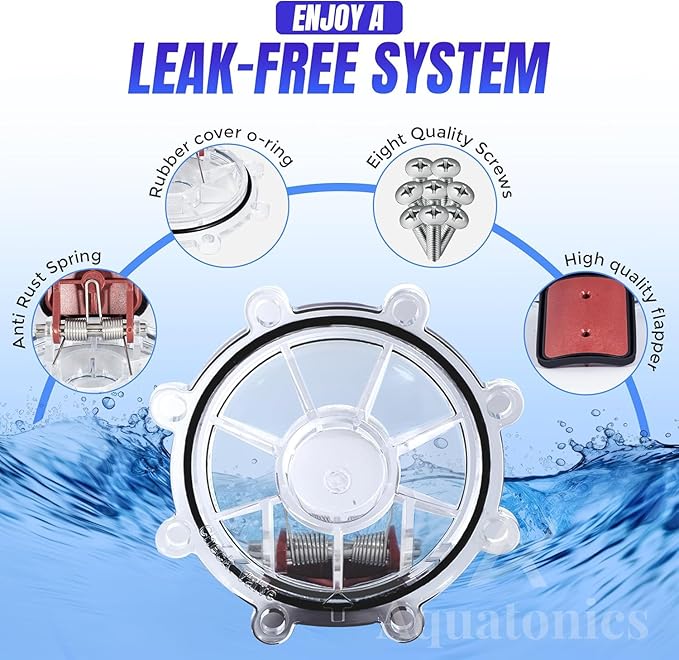 2 Pack 7056 Flapper with Lid O Ring & Set of 16 Screws – Pool Replacement Part 7056 Check Valve Flapper with Lid – Oring for Zodiac Jandy Spring Check Valve Models 7235, 7305, 7511, 7512