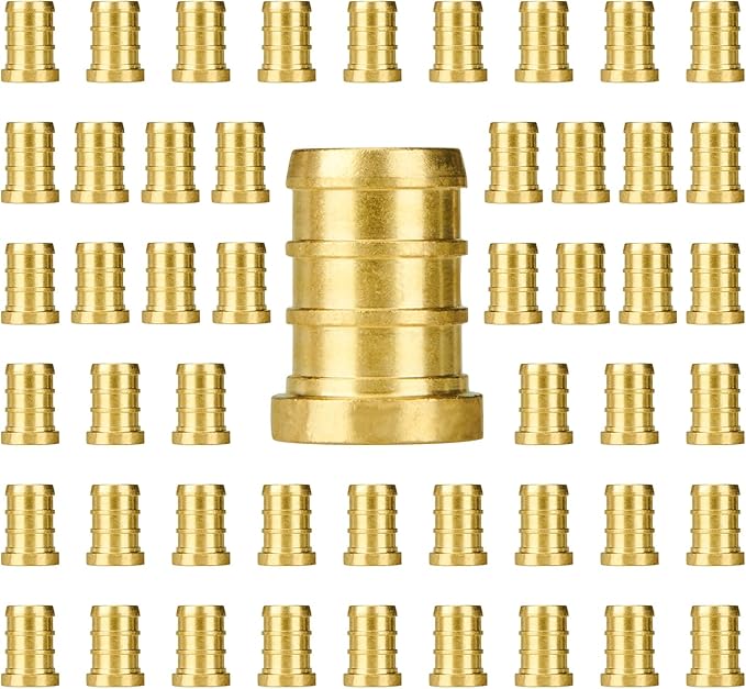 SUNGATOR 50-Pack 1/2" Pex Plug End Cap, No Lead Brass, Pex Fittings 1/2 Inch, NSF, UPC Certified