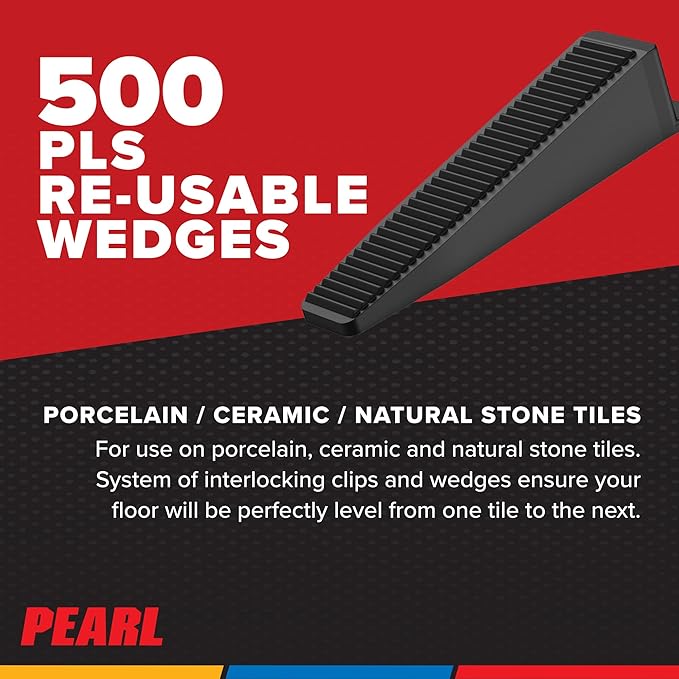 PEARL ABRASIVE CO. Leveling System Box of 500 Wedges