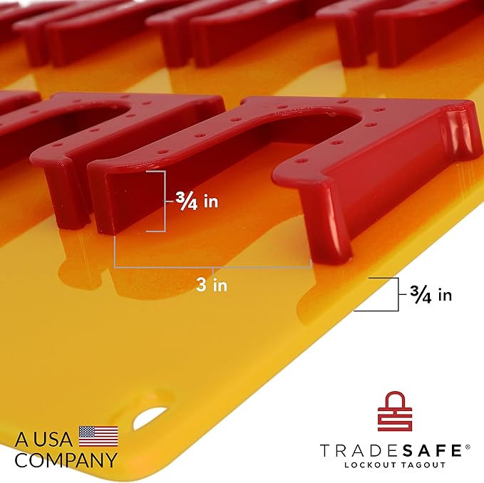 TRADESAFE Lockout Tagout Tags Station, 150 Danger Do Not Operate Tags Included, Wall-Mountable Loto Tags Board, 10 Impact-Resistant Holders, Acrylic Lockout Tagout Board