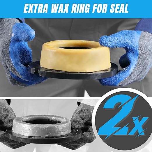 Toilet Wax Ring Extra Thick with Reinforced Polyurethane Core for Sealing Against Gas/Odor and Water Leaks Toilet Wax Ring with Metal Studs for 3" and 4" Waste Lines.Yellow, 1-Pack