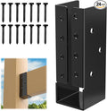 Concealed Joist Hanger (24 Pack),2"x6" Outdoor Concealed-Flange Joist Bracket with Screws, Q235B Steel Powder Coated Concealed Mount Light Joist Hangers for 2"x6" Beam, Swing, Handrail, Fence