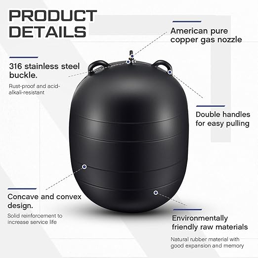 12 Inch Inflatable Pipe Plug Sewer Test Plug Rubber Plumbing Test Balloon for Sewage Pipeline Inspection