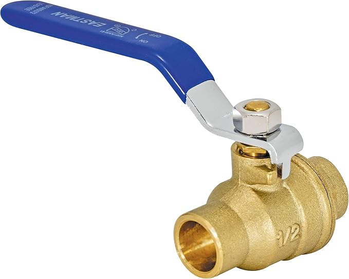 Eastman Heavy Duty Full Port Brass Ball Valve, 1/2 in Sweat x 1/2 in Sweat Connection, 20061LF