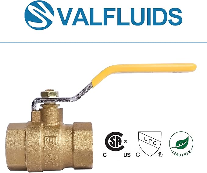 Full Port Forged LF Brass Ball Valve With Female Thread NPT Connector, 150 PSI WSP / 600 PSI WOG. (1-1/4 Inch)