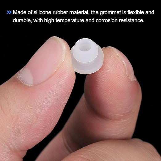 MECCANIXITY 20Pcs Snap Rubber Grommet Plug Mount Dia 6mm ID 3.5mm Narrow Groove Width 2mm Seal Anti-Scratch for Electrical Box Cable Pipes Transparent