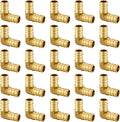 (Pack of 25) EFIELD Barb Crimp Pex 1/2 Inch Elbow Brass Fittings for Pex Tubing Connection, ASTM F1807,(PEX1807054)