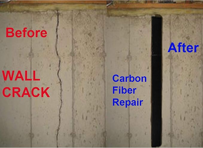 Concrete Crack Repair KIT-Carbon Fiber Concrete reinforcing Fiber Fabric-Fastfix-it High Strength epoxy - Complete kit for All Concrete, Basements, Foundation Wall Repairs-All You Need (20)
