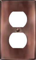 ENERLITES Duplex Receptacle Metal Wall Plate, Stainless Steel Outlet Cover, Corrosion Resistant, Standard Size 1-Gang 4.50" x 2.76", Stainless Steel 201, 7721-AC, Antique Copper